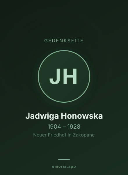 Gedenkportrait von Jadwiga Honowska