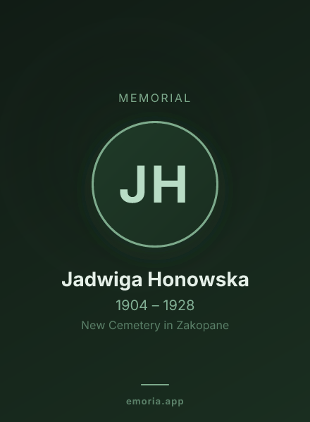 Memorial portrait of Jadwiga Honowska
