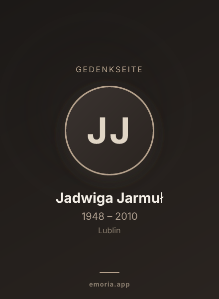 Gedenkportrait von Jadwiga Jarmuł