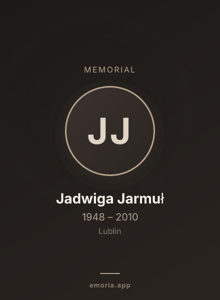 Memorial portrait of Jadwiga Jarmuł