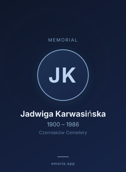 Memorial portrait of Jadwiga Karwasińska