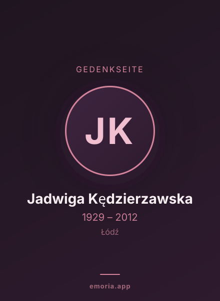 Gedenkportrait von Jadwiga Kędzierzawska