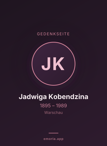 Gedenkportrait von Jadwiga Kobendzina