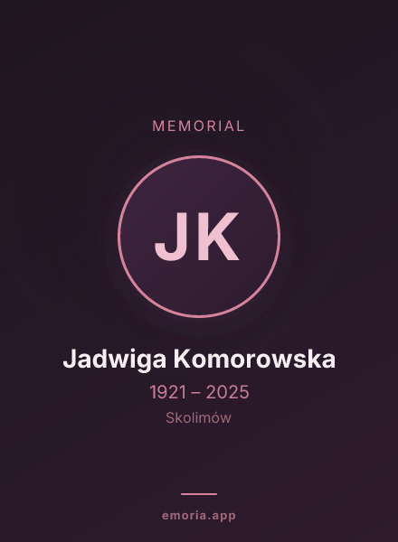 Memorial portrait of Jadwiga Komorowska