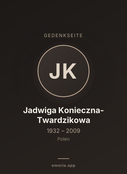 Gedenkportrait von Jadwiga Konieczna-Twardzikowa