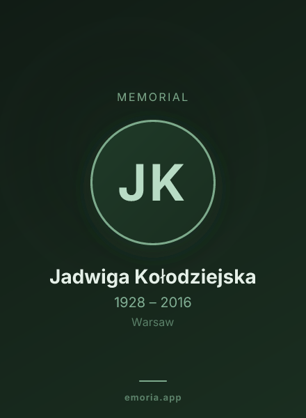 Memorial portrait of Jadwiga Kołodziejska