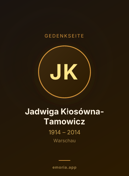 Gedenkportrait von Jadwiga Kłosówna-Tamowicz