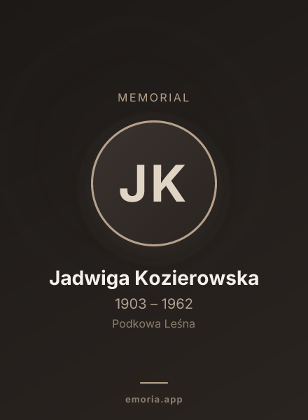 Memorial portrait of Jadwiga Kozierowska