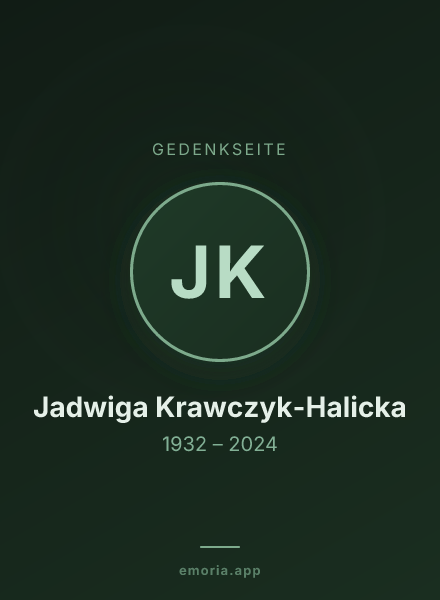 Gedenkportrait von Jadwiga Krawczyk-Halicka