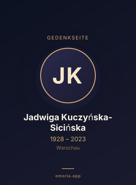 Gedenkportrait von Jadwiga Kuczyńska-Sicińska
