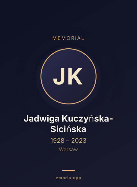 Memorial portrait of Jadwiga Kuczyńska-Sicińska