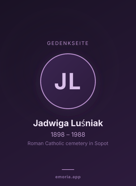 Gedenkportrait von Jadwiga Luśniak