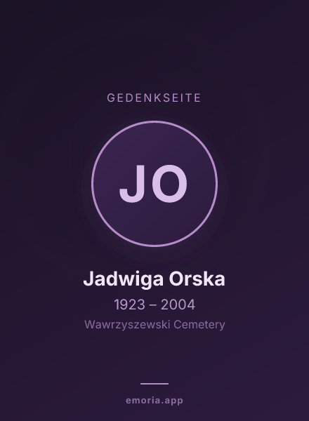 Gedenkportrait von Jadwiga Orska