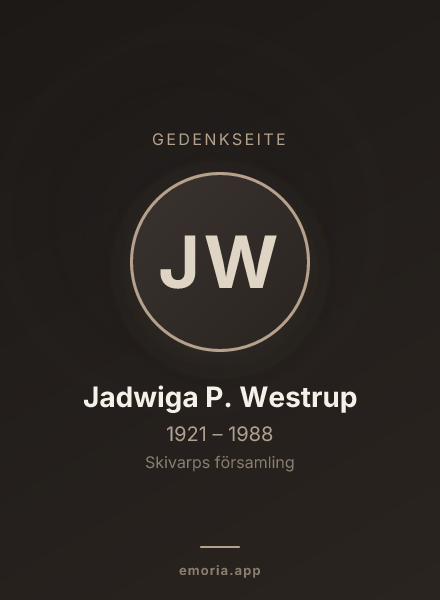 Gedenkportrait von Jadwiga P. Westrup