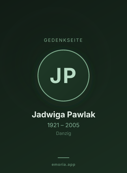 Gedenkportrait von Jadwiga Pawlak