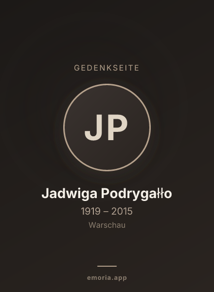 Gedenkportrait von Jadwiga Podrygałło