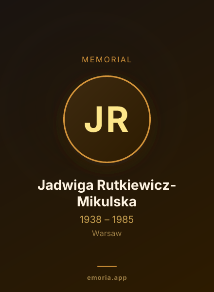 Memorial portrait of Jadwiga Rutkiewicz-Mikulska