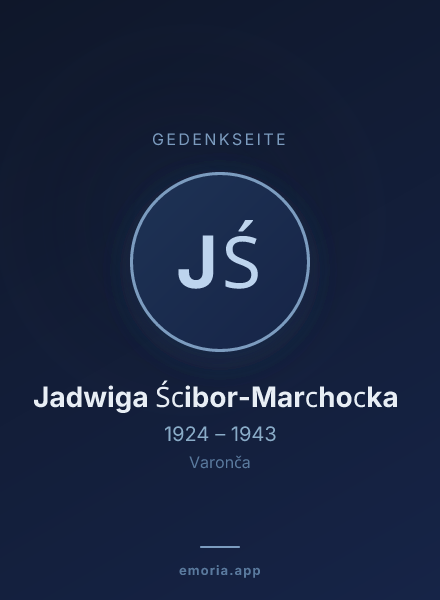 Gedenkportrait von Jadwiga Ścibor-Marchocka