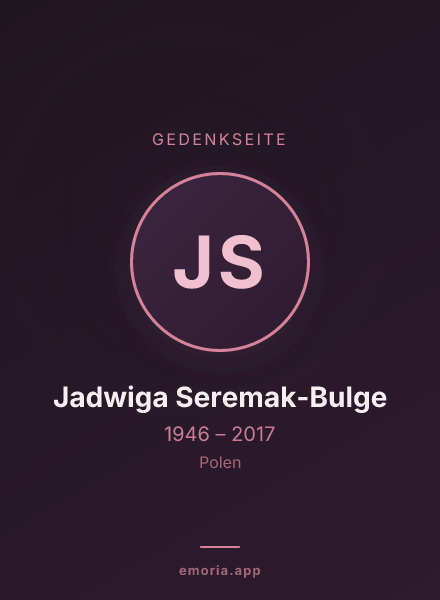 Gedenkportrait von Jadwiga Seremak-Bulge