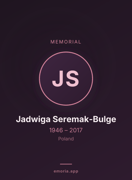 Memorial portrait of Jadwiga Seremak-Bulge