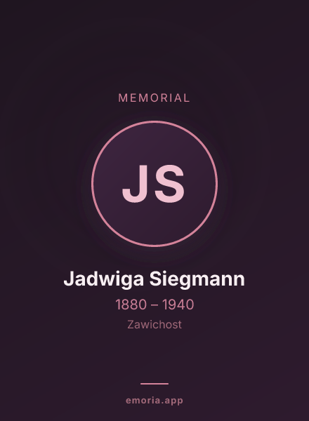 Memorial portrait of Jadwiga Siegmann