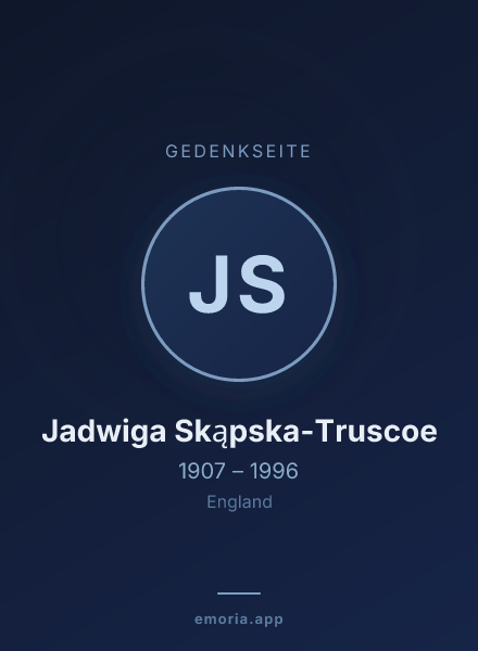 Gedenkportrait von Jadwiga Skąpska-Truscoe