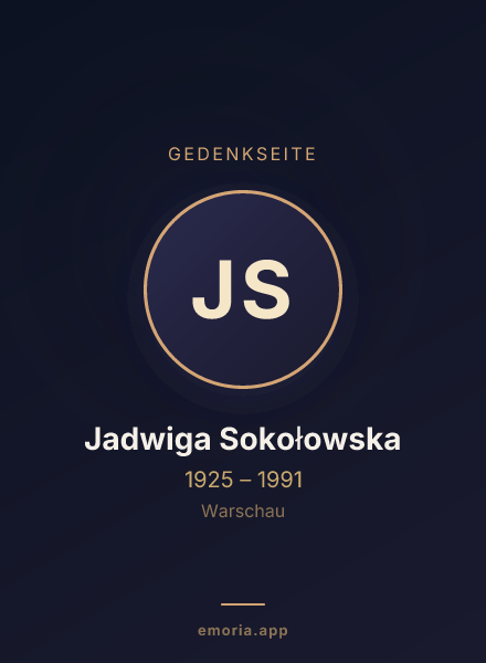 Gedenkportrait von Jadwiga Sokołowska