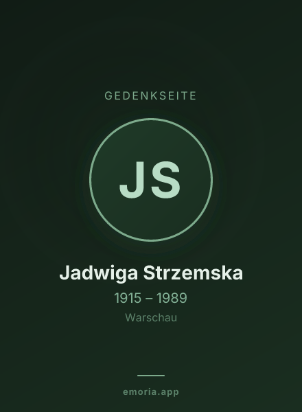 Gedenkportrait von Jadwiga Strzemska