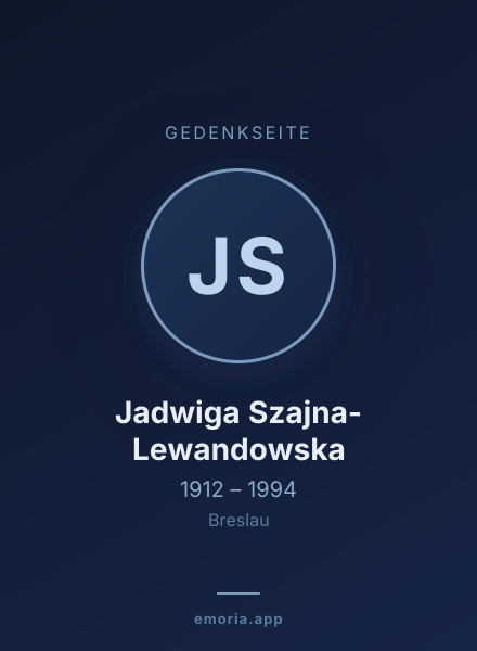 Gedenkportrait von Jadwiga Szajna-Lewandowska