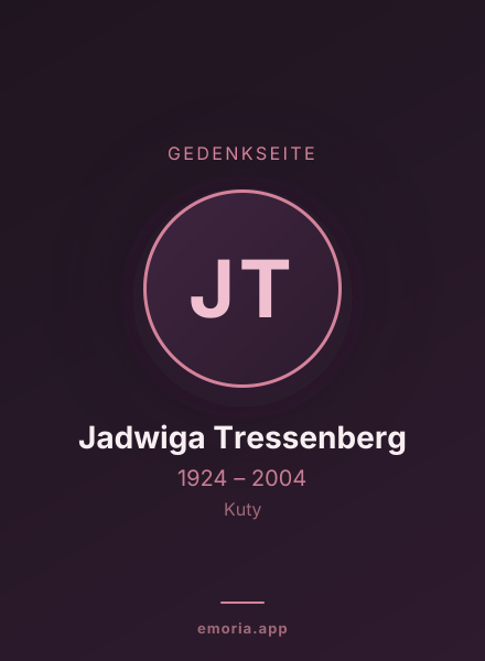 Gedenkportrait von Jadwiga Tressenberg