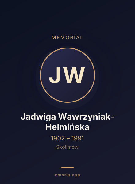 Memorial portrait of Jadwiga Wawrzyniak-Helmińska