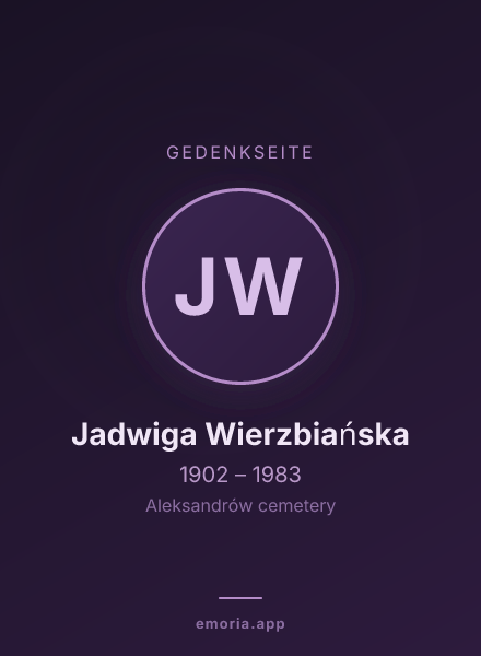Gedenkportrait von Jadwiga Wierzbiańska