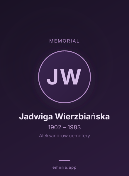 Memorial portrait of Jadwiga Wierzbiańska