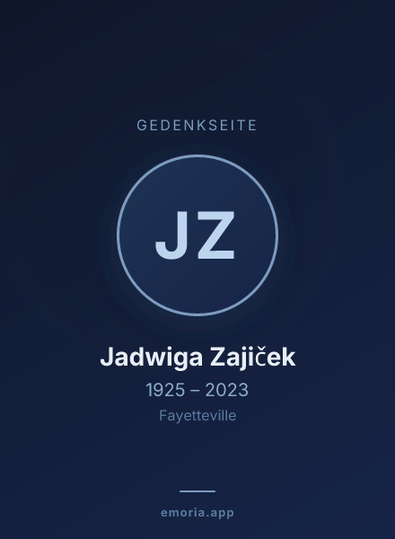 Gedenkportrait von Jadwiga Zajiček