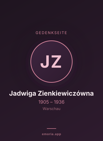 Gedenkportrait von Jadwiga Zienkiewiczówna