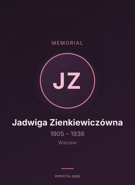 Memorial portrait of Jadwiga Zienkiewiczówna