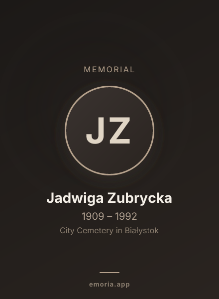 Memorial portrait of Jadwiga Zubrycka