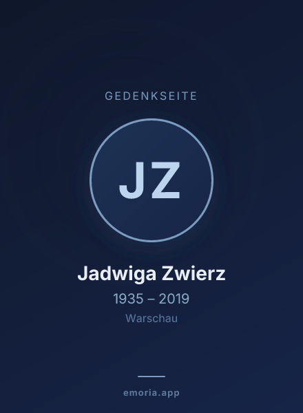 Gedenkportrait von Jadwiga Zwierz