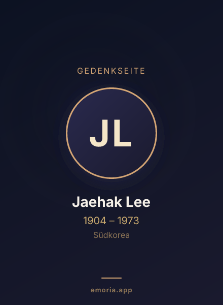 Gedenkportrait von Jaehak Lee