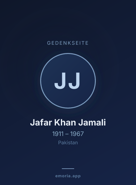 Gedenkportrait von Jafar Khan Jamali