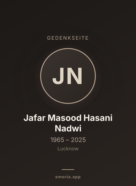 Gedenkportrait von Jafar Masood Hasani Nadwi