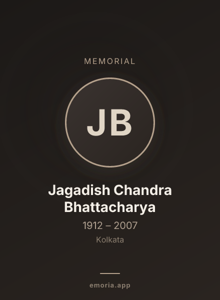 Memorial portrait of Jagadish Chandra Bhattacharya