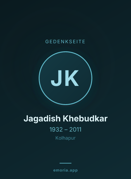 Gedenkportrait von Jagadish Khebudkar