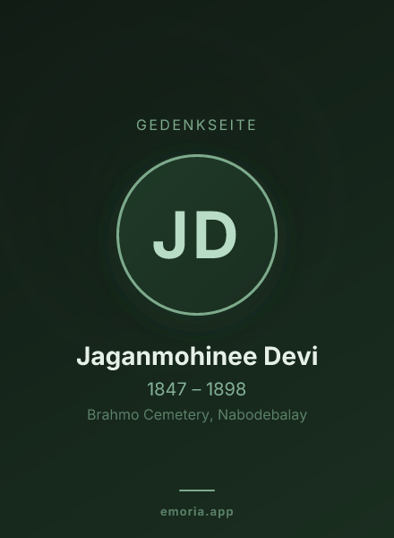 Gedenkportrait von Jaganmohinee Devi