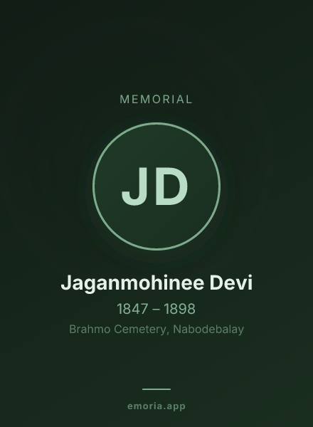 Memorial portrait of Jaganmohinee Devi
