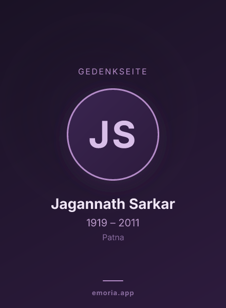 Gedenkportrait von Jagannath Sarkar