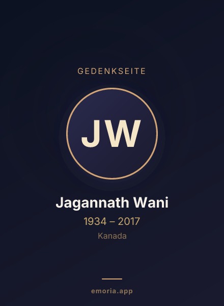 Gedenkportrait von Jagannath Wani