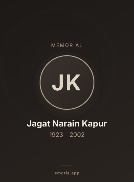 Memorial portrait of Jagat Narain Kapur
