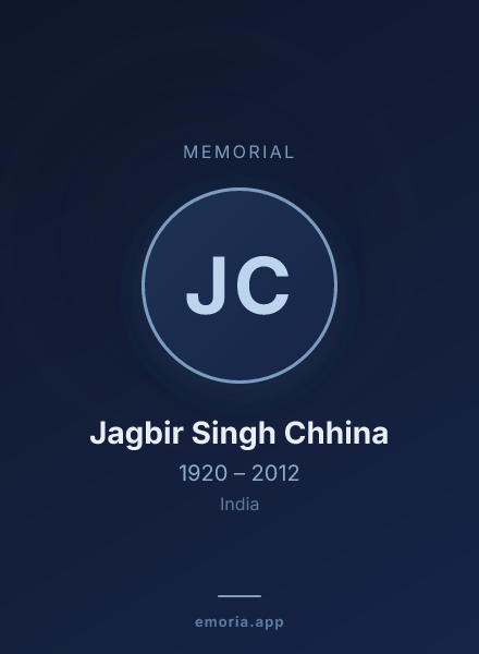 Memorial portrait of Jagbir Singh Chhina