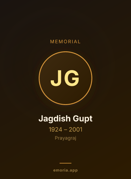 Memorial portrait of Jagdish Gupt